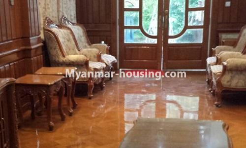 Myanmar real estate - for rent property - No.2428 - A Landed House for rent near Inya Street, Fruity Market. - View of the living room.