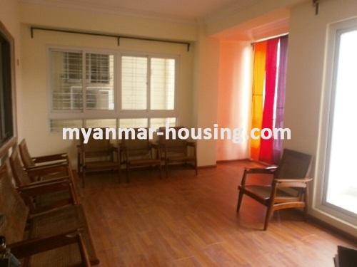 မြန်မာအိမ်ခြံမြေ - ငှားရန် property - No.2478 - An apartment for rent in hledan junction! - View of the living room.