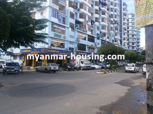 Myanmar real estate - for rent property - No.2495 - Condo for rent in Yuzana business tower! - View of the road.