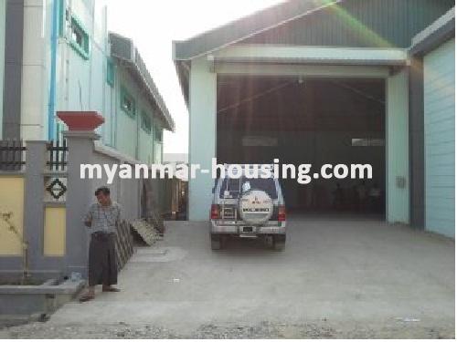 မြန်မာအိမ်ခြံမြေ - ငှားရန် property - No.2508 - Warehouse type available in second commercial city! - Front view of the building.