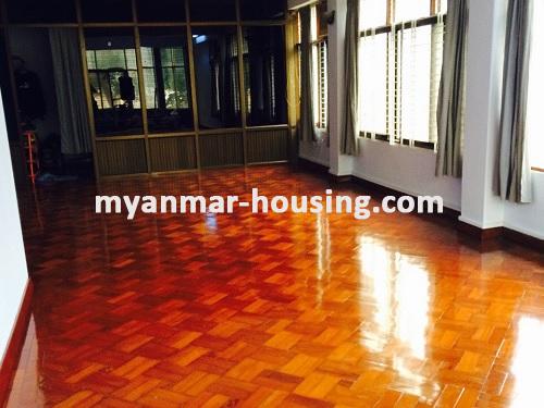 Myanmar real estate - for rent property - No.2545 - Spacious room with reasonable price in Dama Zadi Road- Sanchaung Township! - View of the living room.