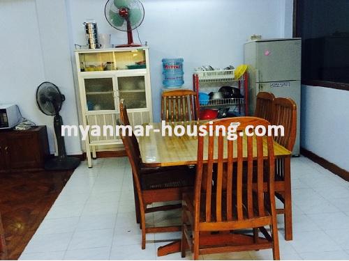 Myanmar real estate - for rent property - No.2545 - Spacious room with reasonable price in Dama Zadi Road- Sanchaung Township! - View of the dinning room.