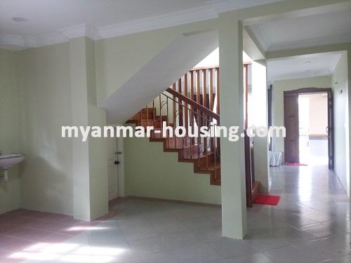 缅甸房地产 - 出租物件 - No.2551 - Two storey house with specious compound with lawn in F.M.I Hlaing Thar Yar! - view of the downstairs