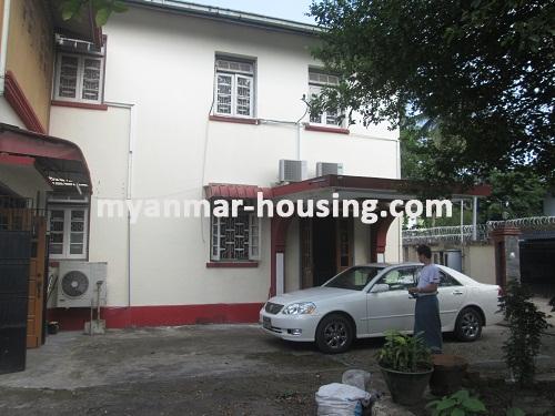 ミャンマー不動産 - 賃貸物件 - No.2645 - the landed house for rent in Bahan! - the front view of building