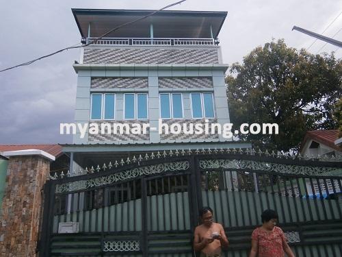 ミャンマー不動産 - 賃貸物件 - No.2646 - The splendid  landed house for rent in Hlaing! - the front view of building