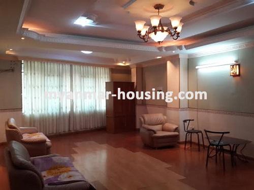 缅甸房地产 - 出租物件 - No.2647 - A beautiful condo to live in Kamaryut! - View of the living room.