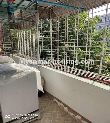 Myanmar real estate - for rent property - No.2663 - Furnished second floor apartment for rent in Sanchaung! - washing machine and balcony view
