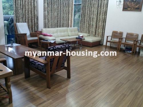 Myanmar real estate - for rent property - No.2697 - Spacious Compound, Beautiful House for rent! - Living Room