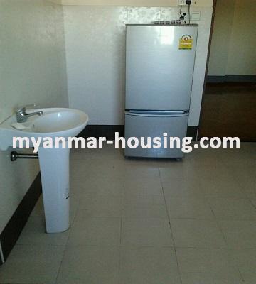 မြန်မာအိမ်ခြံမြေ - ငှားရန် property - No.2709 - လှိုင်မြို့နယ်တွင် ကွန်ဒိုအခန်းတစ်ခန်းဌားရန်ရှိသည်။View of Kitchen room