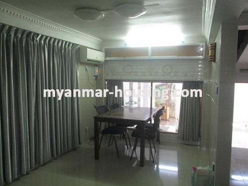မြန်မာအိမ်ခြံမြေ - ငှားရန် property - No.2879 - RC 3 ထပ်တိုက်သစ်တစ်လုံးဗဟန်းထဲတွင်ငှားရန်ရှိသည်။View of the Dinning room