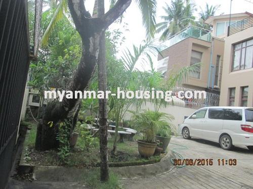 Myanmar real estate - for rent property - No.2963 - The lannded house for rent with modern design in Mayangone! - View of the compound.