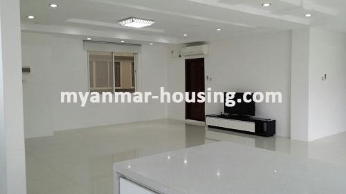 Myanmar real estate - for rent property - No.2971 - Beautiful Condo Apartment near the Park Royal Hotel and office tower in Dagon! - View of the living room.