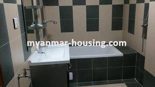 Myanmar real estate - for rent property - No.2971 - Beautiful Condo Apartment near the Park Royal Hotel and office tower in Dagon! - View of the wash room.