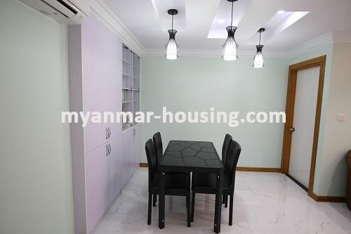 မြန်မာအိမ်ခြံမြေ - ငှားရန် property - No.3038 - Star City Condo တွင်နှစ်ယောက်ခန်း အခန်းကောင်းတစ်ခန်းငှားရန်ရှိသည်။View of the dining room.