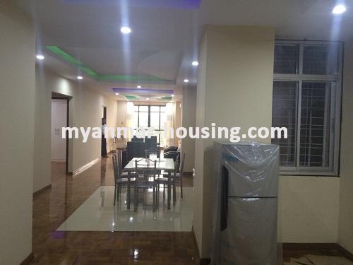 ミャンマー不動産 - 賃貸物件 - No.3047 - A convenient apartment for rent in Mingalar Taung Nyunt! - View of the dinning room.
