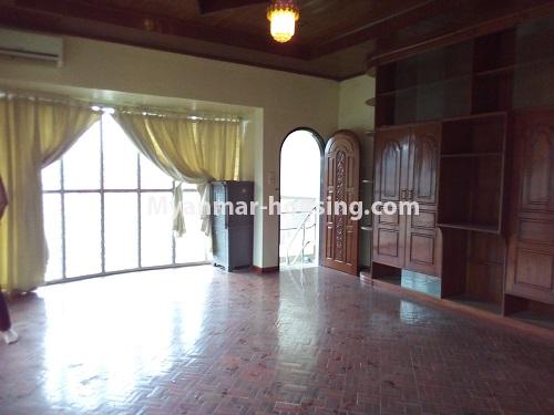 Myanmar real estate - for rent property - No.3063 - Very good three stories landed house for rent at 6.5 miles, Hlaing Tsp is suitable for office! - 