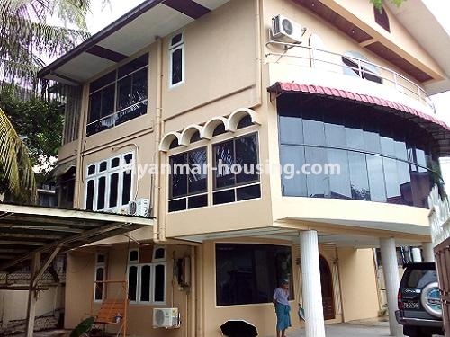 Myanmar real estate - for rent property - No.3063 - Very good three stories landed house for rent at 6.5 miles, Hlaing Tsp is suitable for office! - 