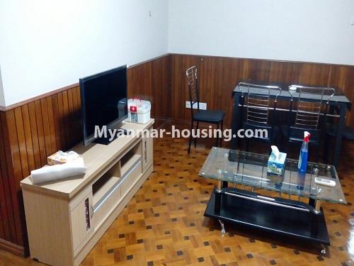 Myanmar real estate - for rent property - No.3122 - Available room for rent in Pearl Condominium. - View of the living room.