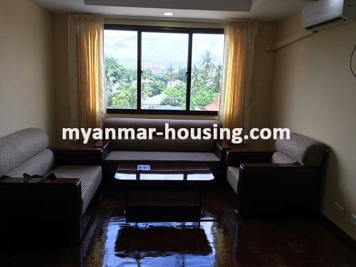 ミャンマー不動産 - 賃貸物件 - No.3172 - . A room with standard decorated in Golden link Condo on Rent! - View of the Living room