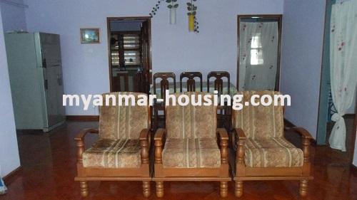 缅甸房地产 - 出租物件 - No.3217 - A Good apartment for rent in Zaw Ti Ka Housing. - View of the living room