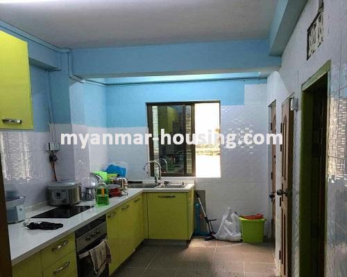 မြန်မာအိမ်ခြံမြေ - ငှားရန် property - No.3226 - လသာမြို့နယ်တွင်  ကွန်ဒိုအခန်းကောင်းတစ်ခန်း ဌားရန် ရှိသည်။view of the kitchen room