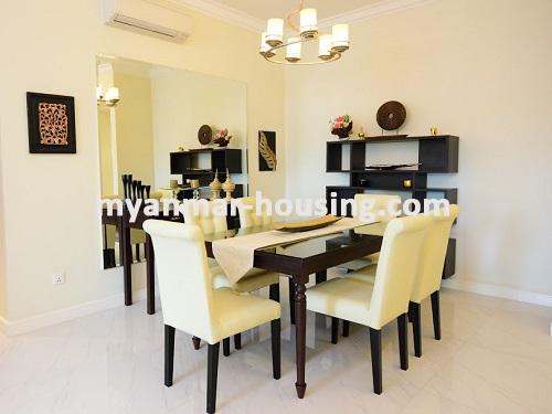 ミャンマー不動産 - 賃貸物件 - No.3238 - Modern Luxury Condominium room for rent in Pyay Garden Residence. - View of Dinning Room