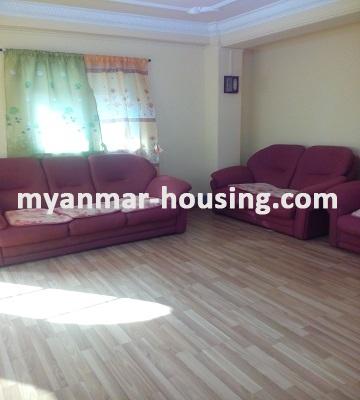 မြန်မာအိမ်ခြံမြေ - ငှားရန် property - No.3251 - စမ်းချောင်းမြို့နယ်တွင် တိုက်ခန်းကောင်းတစ်ခန်း ဌားရန် ရှိသည်။ - View of the Living room
