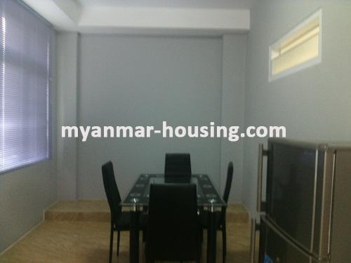 မြန်မာအိမ်ခြံမြေ - ငှားရန် property - No.3258 - လမ်းမတော်မြို့နယ်တွင် ကွန်ဒိုတိုက်ခန်းကောင်းတစ်ခန်း ဌားရန် ရှိသည်။View of Dinning room