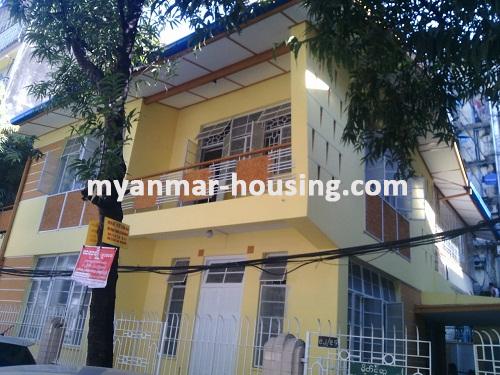 Myanmar real estate - for rent property - No.3270 - Two Storey Landed House for rent in Botahtaung Township. - Front View of the building