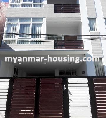 缅甸房地产 - 出租物件 - No.3275 - A Three Storey Landed House for rent in Mayangone Township. - Close view of the Building