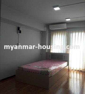 မြန်မာအိမ်ခြံမြေ - ငှားရန် property - No.3288 - မရမ်းကုန်းမြို့နယ်တွင် ကွန်ဒိုအခန်းကောင်းဌားရန်ရှိသည်။View of the Bed room