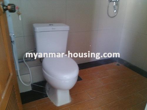 缅甸房地产 - 出租物件 - No.3289 - A newly built Condo room for rent in ZeyaThiri Condominium.   - View of the Toilet and Bathroom