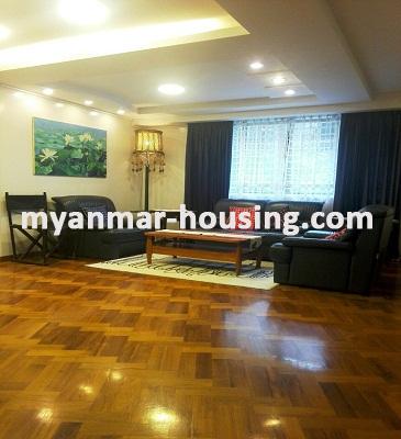 缅甸房地产 - 出租物件 - No.3296 - Condo room for rent in New Excellent Condo - View of the Living room