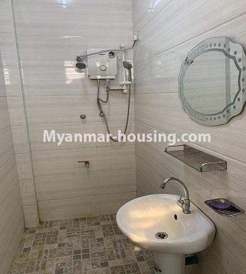 Myanmar real estate - for rent property - No.3309 - Furnished Ruby Condominium room for rent in Yangon Downtown! - common bathroom