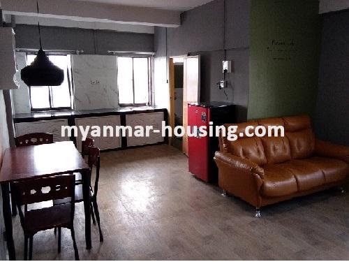 မြန်မာအိမ်ခြံမြေ - ငှားရန် property - No.3318 - မုဒိသာကွန်ဒိုတွင် အခန်းကောင်းတစ်ခန်း ဌားရန်ရှိသည်။ - View of the Living room