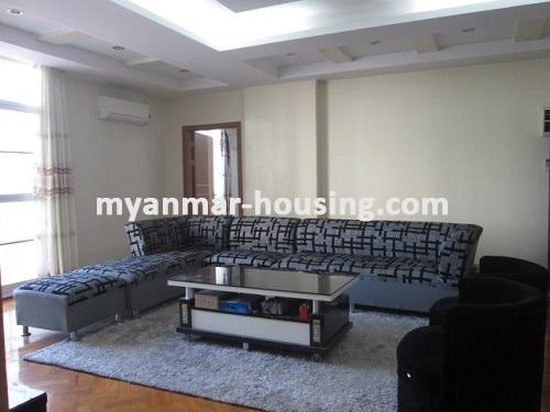 缅甸房地产 - 出租物件 - No.3340 - Excellent decorated room for rent in Golden Rose Condo. - View of the Living room