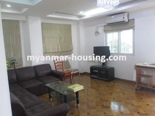 Myanmar real estate - for rent property - No.3374 - A Condo room for rent in Pyong Pyong Condo. - View of the Living room