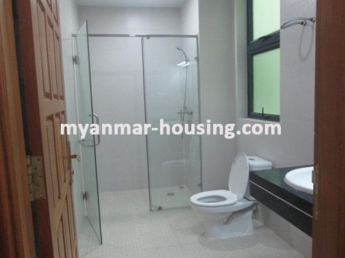 Myanmar real estate - for rent property - No.3375 - Excellent room for rent in Shwe Zabu River View Condo. - View of Toilet and Bathroom