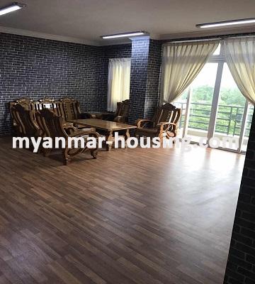 မြန်မာအိမ်ခြံမြေ - ငှားရန် property - No.3376 - ဂမုန်းပွင့်ကွန်ဒိုတွင် အခန်းကောင်းတစ်ခန်း ဌားရန် ရှိပါသည်။ - View of the Living room