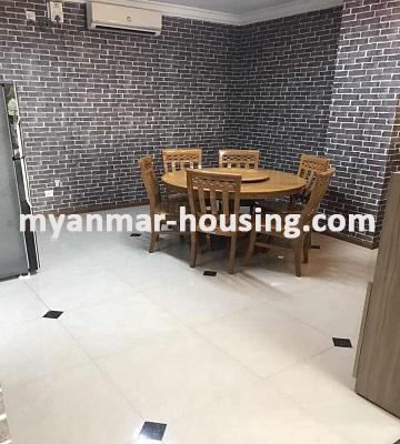 缅甸房地产 - 出租物件 - No.3376 - A good room for rent in Ga Mone Pwint Condo. - View of the dinning room