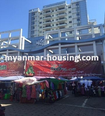 မြန်မာအိမ်ခြံမြေ - ငှားရန် property - No.3376 - ဂမုန်းပွင့်ကွန်ဒိုတွင် အခန်းကောင်းတစ်ခန်း ဌားရန် ရှိပါသည်။View of the Building