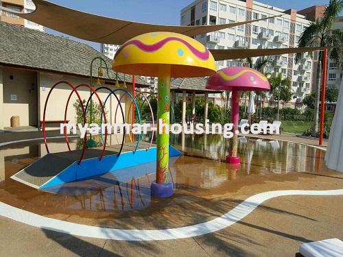 Myanmar real estate - for rent property - No.3398 - Luxurus Condo room for rent in Star City Condo. - playground view
