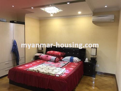 缅甸房地产 - 出租物件 - No.3403 - An available Condo room for rent in Hill Top Tower - View of the Bed room