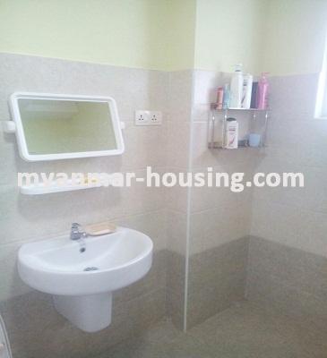 缅甸房地产 - 出租物件 - No.3412 - An available of Condo room for rent in Bahan Township. - View of the Toilet and Bathroom