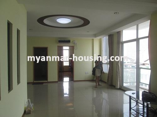 Myanmar real estate - for rent property - No.3414 - Well decorated room for rent in Pansodan Business Tower. - View of the Living room