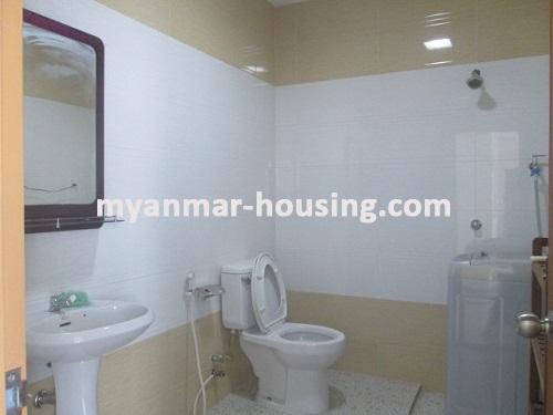 Myanmar real estate - for rent property - No.3414 - Well decorated room for rent in Pansodan Business Tower. - View of the Toilet and Bathroom