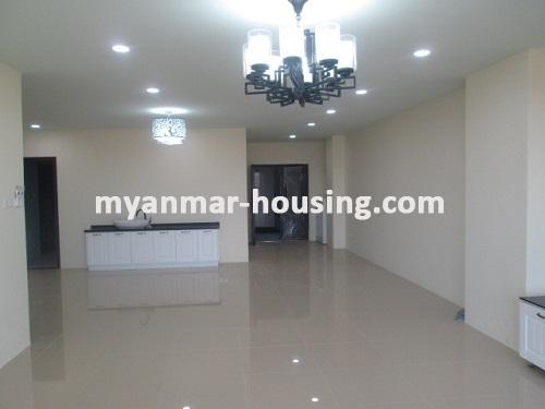 Myanmar real estate - for rent property - No.3418 - A nice Condo room for rent in Min Ye Kyaw Swar Condominium. - View of the Living room