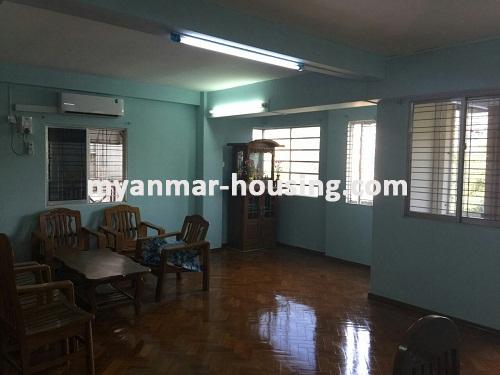 缅甸房地产 - 出租物件 - No.3423 - An Apartment for rent in Kamaryut Township. - View of the Living room
