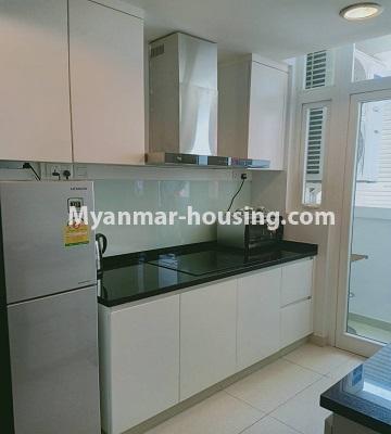 Myanmar real estate - for rent property - No.3427 - Two bedroom G.E.M.S Condominium room for rent in Hlaing! - kitchen view