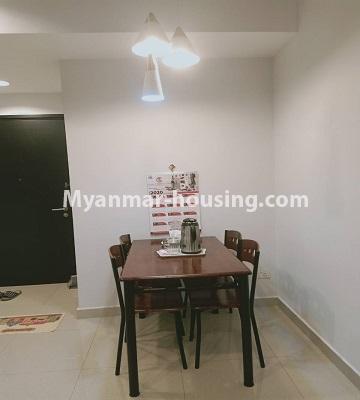 ミャンマー不動産 - 賃貸物件 - No.3427 - Two bedroom G.E.M.S Condominium room for rent in Hlaing! - dining area view